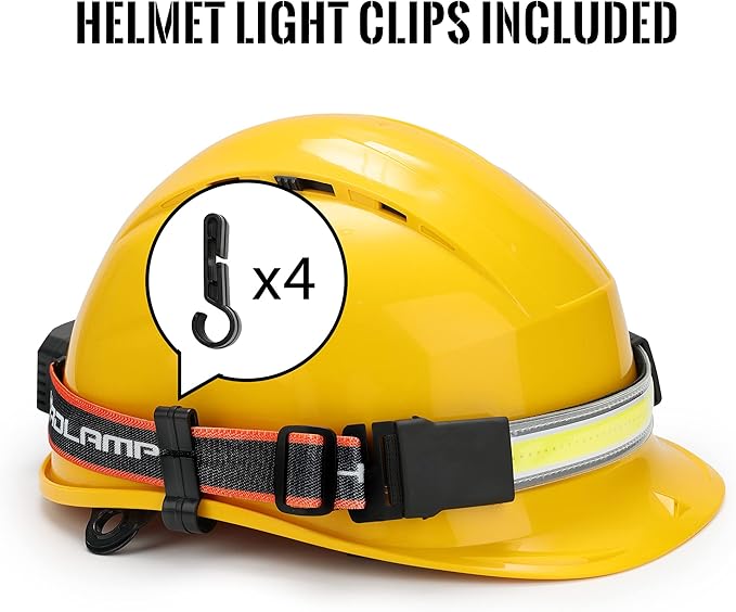 Adelante LED Headlamp Flashlight, 4Pack 1000LM 230°Wide-Beam Rechargeable Head Lamp for Adults, Red Taillight & 16 Clips Waterproof Hard Hat Light Headlamps for Running Hiking and Camping