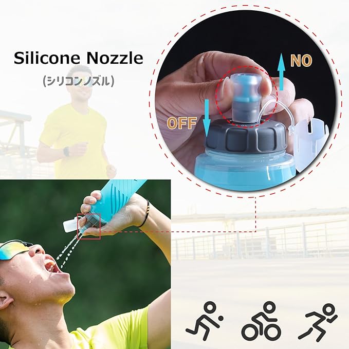 Azarxis TPU Soft Flask Collapsible Water Bottle Running Folding Gel Water Reservoir Handheld for Hydration Pack Hiking Cycling Climbing Jogging Marathon Trail Race