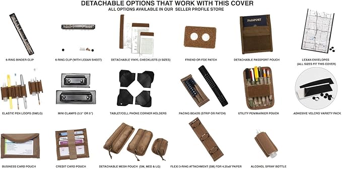 Tactical Notebook Covers Tactical Admin Notebook Cover System | Zippered Map Case | Fits US Standard Size Paper 8.5” x 11” & A4 Notebooks | Durable Field Organizer (Canadian Digital Camo)
