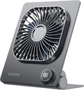 GOCKERA Desk Fan, 6.61''Ultra-thin 5000mAh Battery Powered Fan with Powerful Wind,100 Speeds Adjustable&Digital Display,Timer,Ultra-quiet Small Portable Fan for Bedroom,Office,Travel,Summer Essentials