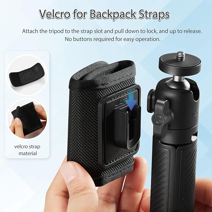 ULANZI MT88 ClipMate Tripod Mini Extension Rod for Pocket 3/Xtra Muse/Insta360 X5 X4/Action Cameras, 3-in-1 Selfie Stick w Backpack Mount Shoulder Strap, Adjustable Tabletop Tripod Handle Grip