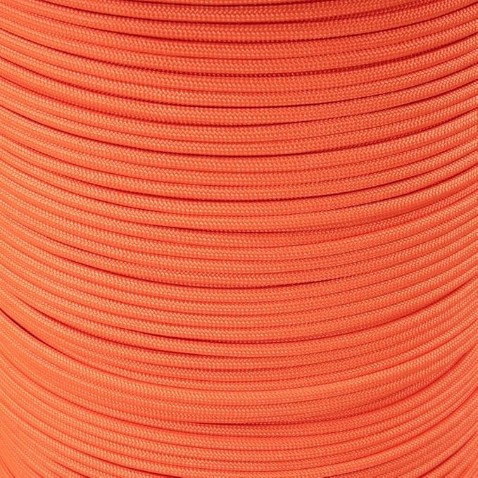 Paracord Planet Solid Color 550lb Paracord – 7 Strand Type III Nylon Cord for Indoor and Outdoor Tasks – Pumpkin (250 ft)