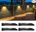 Brightown 4 Pack Solar Lights Outdoor Waterproof, Color Changing Solar Fence Deck Step Flood Lights, Warm White & RGBCW 11 Color, IP65 Waterproof Garden Lights for Outside Backyard Yard Step Patio