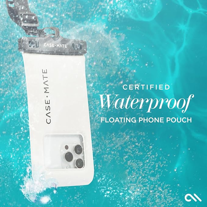 Case-Mate 2 Pack IP68 Waterproof Phone Pouch - Floating Waterproof Phone Case w/Crossbody Lanyard - Beach Cruise Ship Travel Essentials - Compatible w/All Devices, Touchscreen Friendly - Sand Dollar