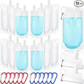 Maxdot 12 Pack 1L Collapsible Travel Water Bottles with Clip 33 oz Clear Foldable Water Pouch Container Bag for Hiking Backpacking Camping Travel Emergency