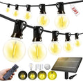 33FT Solar Lights Outdoor Waterproof: G40 10M Shatterproof Bulbs Patio Lights - Solar Powered Remote Control 3 Light Modes Dimmable Solar Light - Camping Backyard Garden Deck Outside Yard