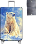 Luggage Cover Protector for 19-20 Inch Suitcases, TSA Approved Elastic Travel Suitcase Covers, Anti-Scratch Washable Luggage Sleeve for Carry On & Checked Bags, White Polar Bear