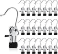 Hotop 48 Pieces Boot Hanger Clips for Closet, Laundry Hanging Hooks Heavy Duty Clips Boot Holder Portable Single Hooks Space Saving for Pants Jeans Clothes Hats Tall Towels (Silver)