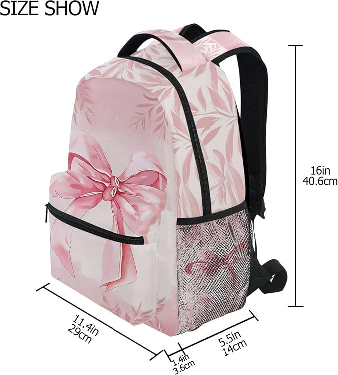 Wamika Pink Bow Girls Backpack Cowgirl Boots School Backpacks Boys Kids Preschool Book Bag