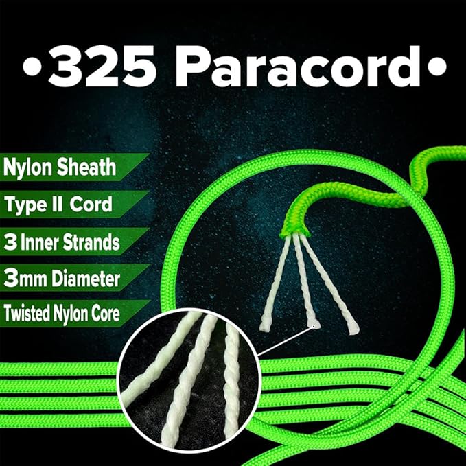 Paracord Planet 325 Paracord – 3 mm Type II Nylon Parachute Cord with 3 Inner Strands (Little Black Pink, 1000 ft)