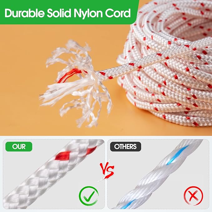 RayTour 6.0mm 10 Meters Replacement Recoil Starter Rope Pull Cord for Husqvarna STIHL Craftsman Chainsaw Lawn Mower Trimmer