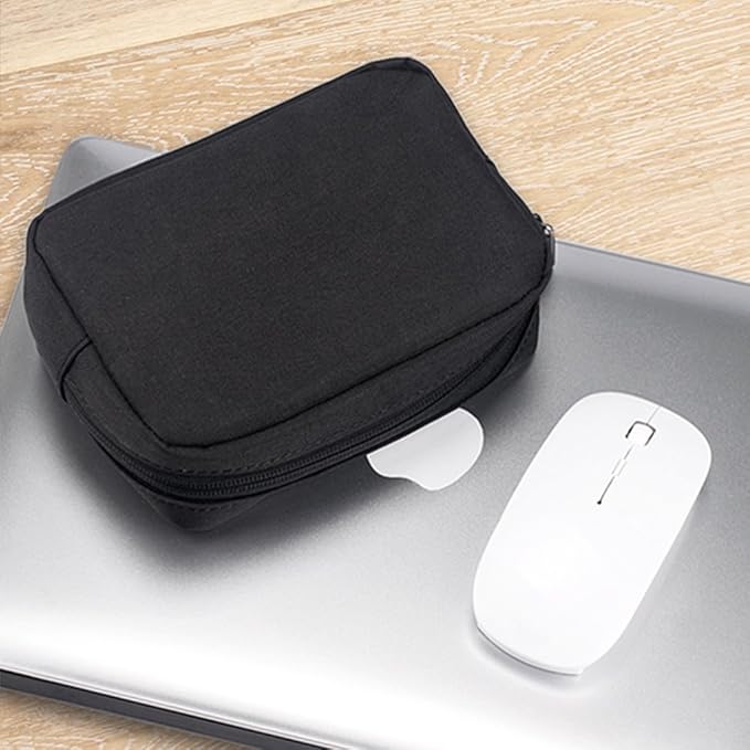 Universal Electronics/Accessories Soft Carrying Case Bag, Durable & Light-weight,Suitable for Out-going, Business, Travel and Cosmetics Kit (Small-Black)
