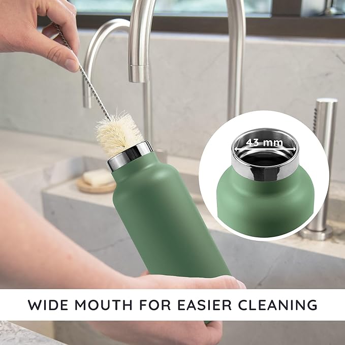 Bambaw 32oz Insulated Water Bottle, Metal Water Bottle Stainless Steel Great for Hiking, Lightweight and Easy to Carry, Durable, Made of High-Grade Stainless Steel (Sage Green)