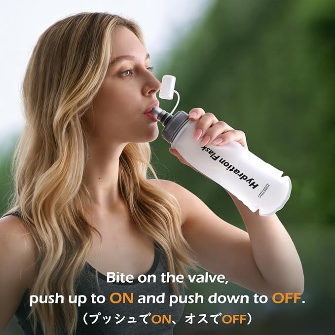 TRIWONDER TPU Collapsible Flask BPA-Free Soft Folding Water Bottles for Hydration Pack - Ideal for Running Hiking Cycling Climbing (500ml/16.9oz - White - Pack of 2)