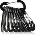 Booms Fishing CC5 Multi-Use Carabiner Clips, 10 Pack 2.3"/ 3.1" Caribeener Clips, Mini Keychain Caribeaner Clip, Aluminum D Ring Carabiners