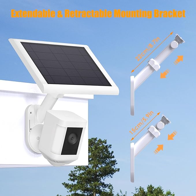 Wall Mount for Cameras and Solar Panels, 2-in-1 Mount for Ring, Blink, Eufy, Arlo, Wyze, etc Solar Panel and Cam, with Ring Stick Up Cam/Spotlight Cam/Plus/Pro(Battery), Adjustable Angle (2 Pack)