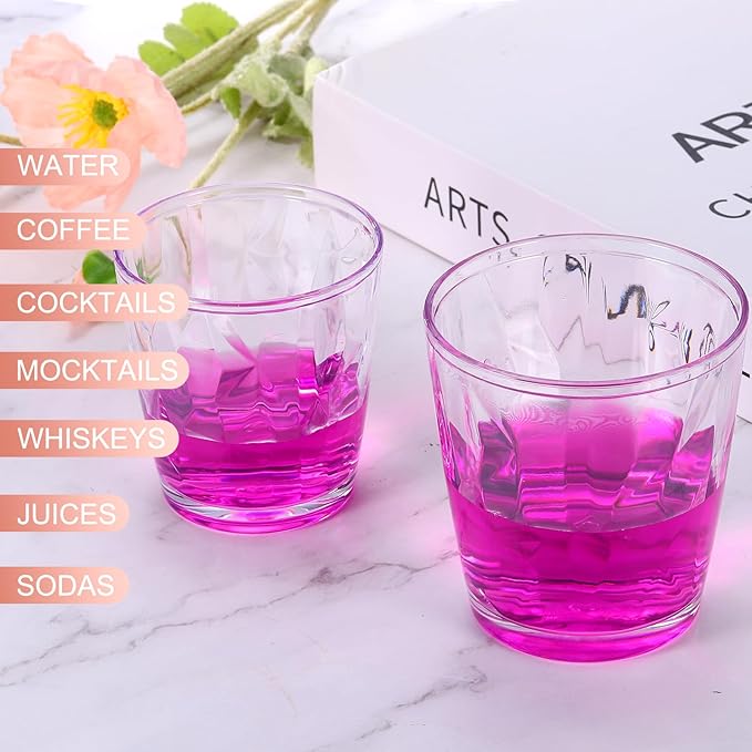 uxcell 10oz Acrylic Drinking Glasses, 2Pcs Plastic Reusable Tumblers Drinkware Unbreakable Water Glasses Cups Stackable & Dishwasher Safe for Home Outdoors Restaurant, Purple