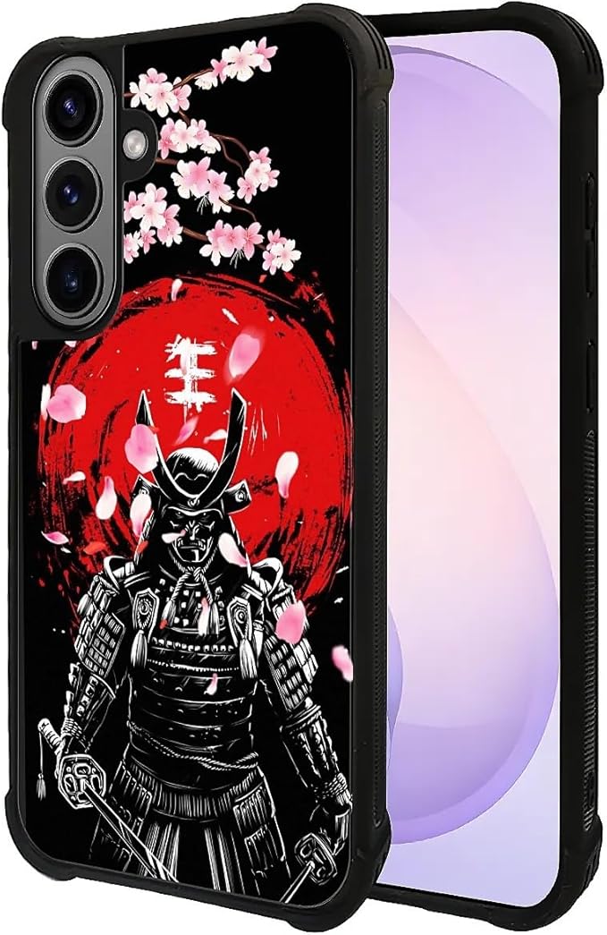 for Samsung Galaxy S26 Plus Case,Graphic Design for Girl Boy Soft Silicone Hard Acrylic Shock Protection Designed for Samsung Galaxy S26 Plus Sakura Japanese Samurai Pattern