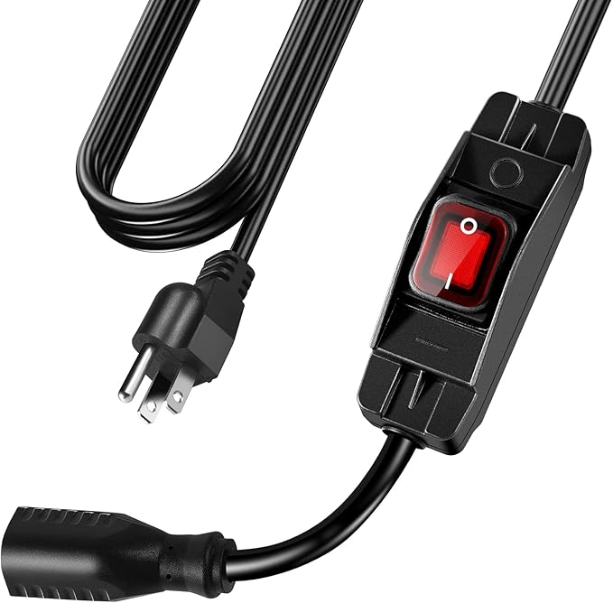 Extension Cord with Switch On/Off Waterproof Switch 10Ft No Plugging and Unplugging Invintage Stereo Devices Without Built-in Power Switch(10 FT)