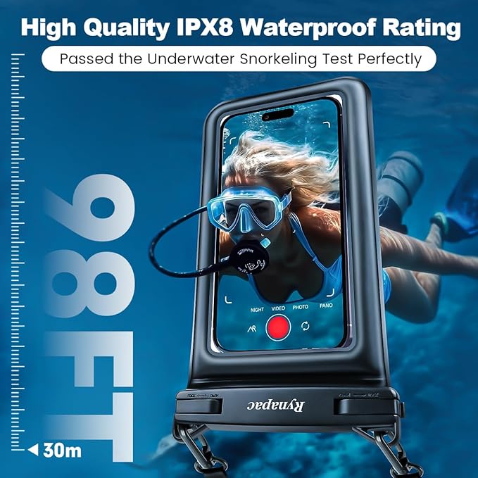 [Up to 8.5''] Floating Waterproof Phone Pouch 2 Pack, IPX8 Double Space Waterproof Phone Case with Lanyard for iPhone 17 16 15 Pro Max, Galaxy S26 Ultra, Cellphone Dry Bag Beach Cruise Essentials 2026