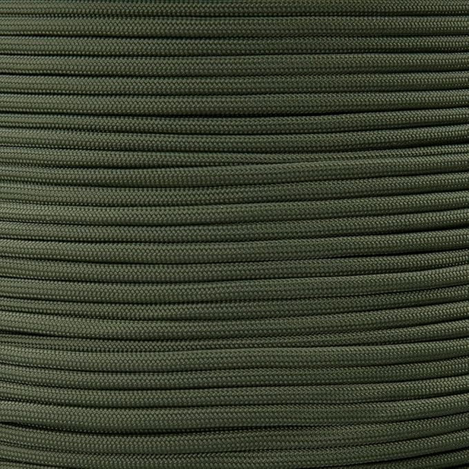 Paracord Planet Solid Color 550lb Paracord – 7 Strand Type III Nylon Cord for Indoor and Outdoor Tasks – Olive (50 ft)