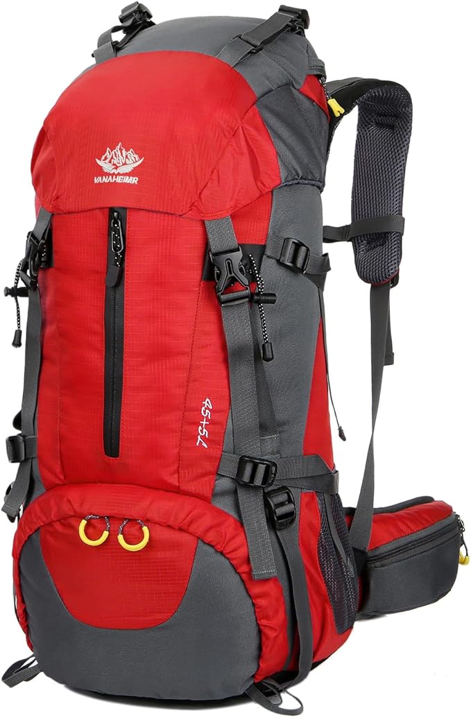 WoneNice 50L(45+5) Waterproof Hiking Backpack - Outdoor Sport Daypack with Rain Cover