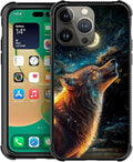 for iPhone 14 Pro Max Case, Star Cave Hungry Wolf Pattern Graphic Design Girl Boy Soft Silicone Hard Acrylic Shock Protection for iPhone 14 Pro Max