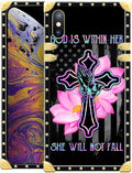 Compatible with iPhone Xs Max Case, Praying Cross Hands Luxury Golden Decoration for Girl Women Soft TPU Shockproof Protective Hard PC Back for iPhone Xs Max
