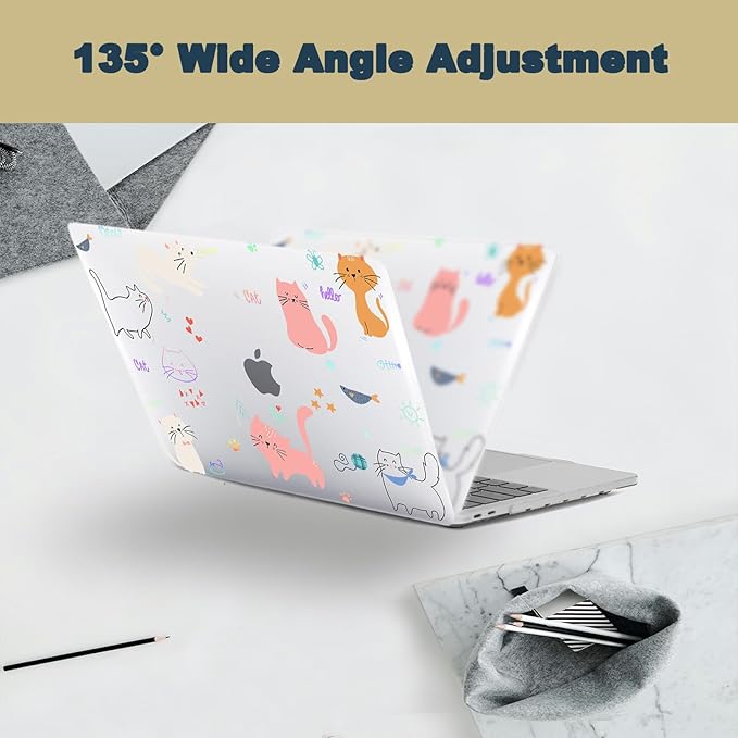 Laptop Case for New MacBook Pro 13 inch M1 M2 2016-2022 Release (Model A2338 A2289 A2251 A2159 A1989 A1708 A1706),Arts Pro 13.3" Hard Case Cover & Keyboard Cover,Cat & Star