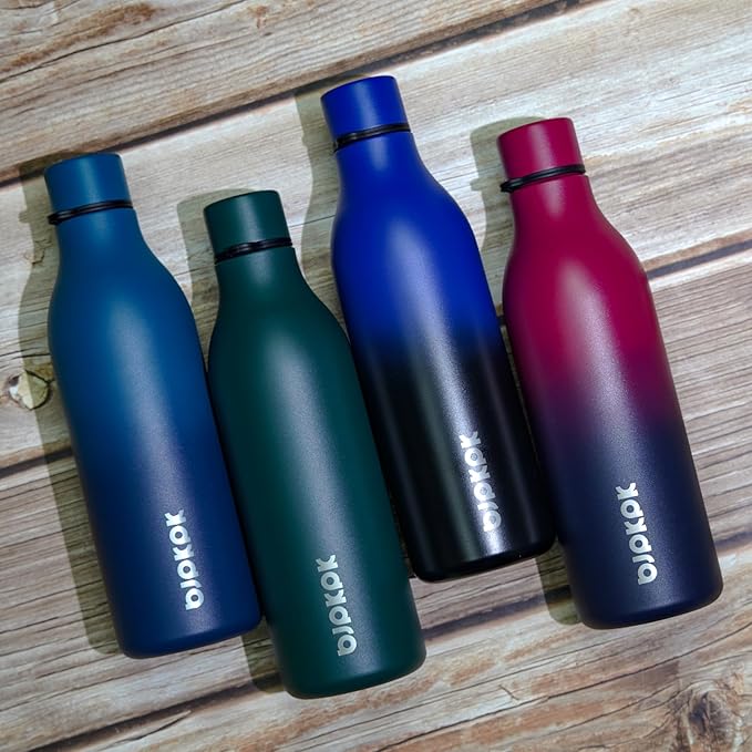 BJPKPK Insulated Water Bottles, 25 oz Stainless Steel Metal Water Bottle with Strap, BPA Free Leak Proof Jugs, Mugs, Flasks, Reusable Thermal Flasks for Sports & Travel,Charming Red