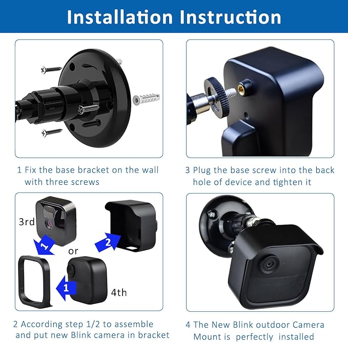5PACK Blink Outdoor Camera Mount Bracket with Sync Module Core/XR Outlet Mount for Blink Outdoor 4th/3rd Camera (Camera Not Include)