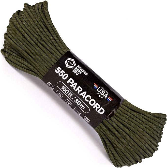 Atwood Rope MFG 550 Paracord 100 Feet 7-Strand Core Parachute Cord (OD)