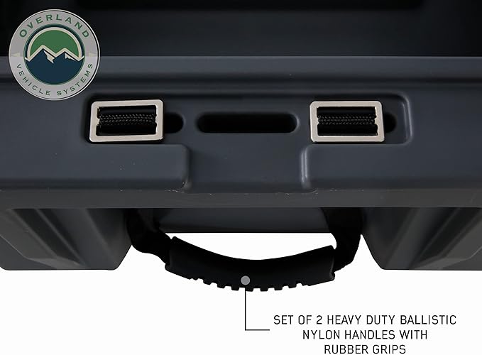 Overland Vehicle Systems 40100031 Dark Gray 169 QT Dry Box Storage with Wheels, Drain, and Bottle Opener | Waterproof Seal | Heavy-Duty Latches and Nylon Handles | Keeps Gear Safe, Dry and Organized