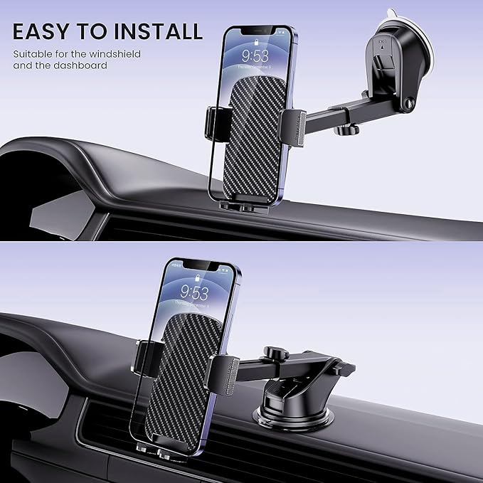 Qifutan Universal Car Phone Holder Automobile Cell Phone Holder Car Mount for iPhone Universal Car Dashboard Mount Fit All Phones Cell Phone Camera Mounts