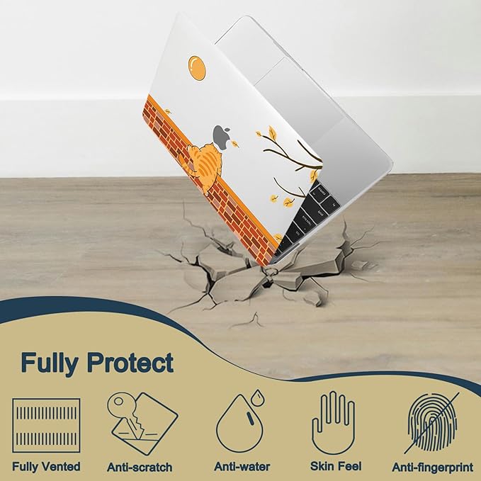 Case Cover for New MacBook Air 15 inch M4 M3 M2 2025 2024 2023 Release (Model A3114 A3241) with Retina Dispaly&Touch ID,Thin Hard Laptop Case & Keyboard Cover,Cute Orange Cat