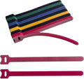 160PCS 8inches Cable Ties Reusable Multi-Colour Cord Straps Multi-Purpose Wire Ties Cord Wrap Hook and Loop Organizer Adjustable Cable Management