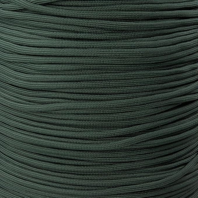 Paracord Planet Solid Color 550lb Paracord – 7 Strand Type III Nylon Cord for Indoor and Outdoor Tasks – Dark Green (100 ft)