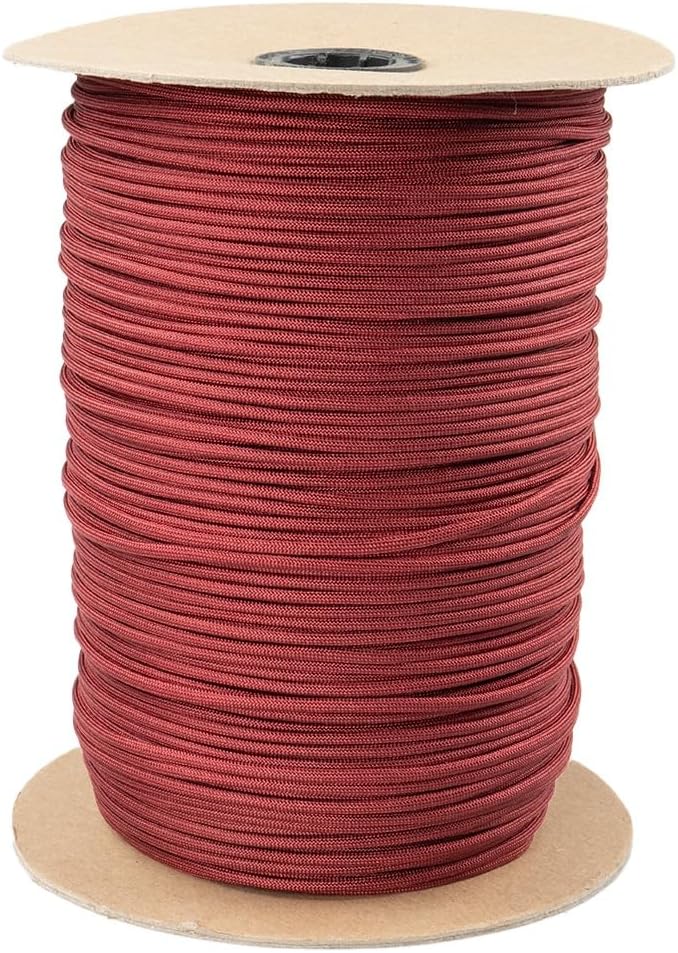Paracord Planet Solid Color 550lb Paracord – 7 Strand Type III Nylon Cord for Indoor and Outdoor Tasks – Crimson (25 ft)