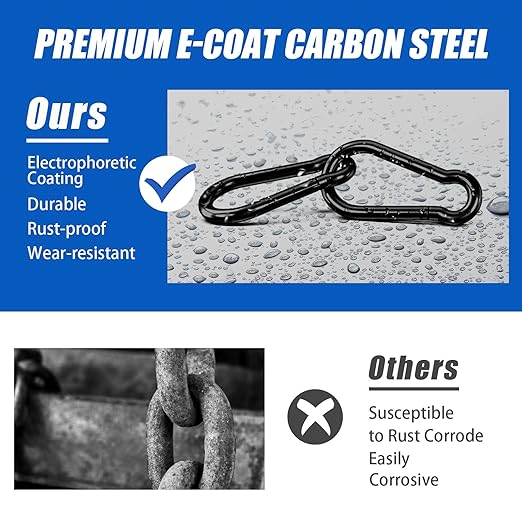Small Carabiner Clip Hook, 2.75 inch 25 pcs Black Heavy Duty Spring Snap Hook Key Chain, Carabiners Clips for Outdoor Camping, Swing Set, Hammock, Hiking Travel, Fishing, Quick Link Keychain