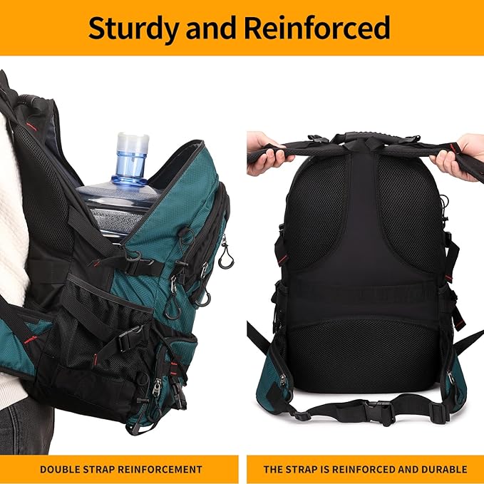 Nerlion 40L Hiking Backpack Travel Backpack for Men Women Camping Waterproof Outdoor Hiking Daypack Lightweight Backpack (Dark Green)