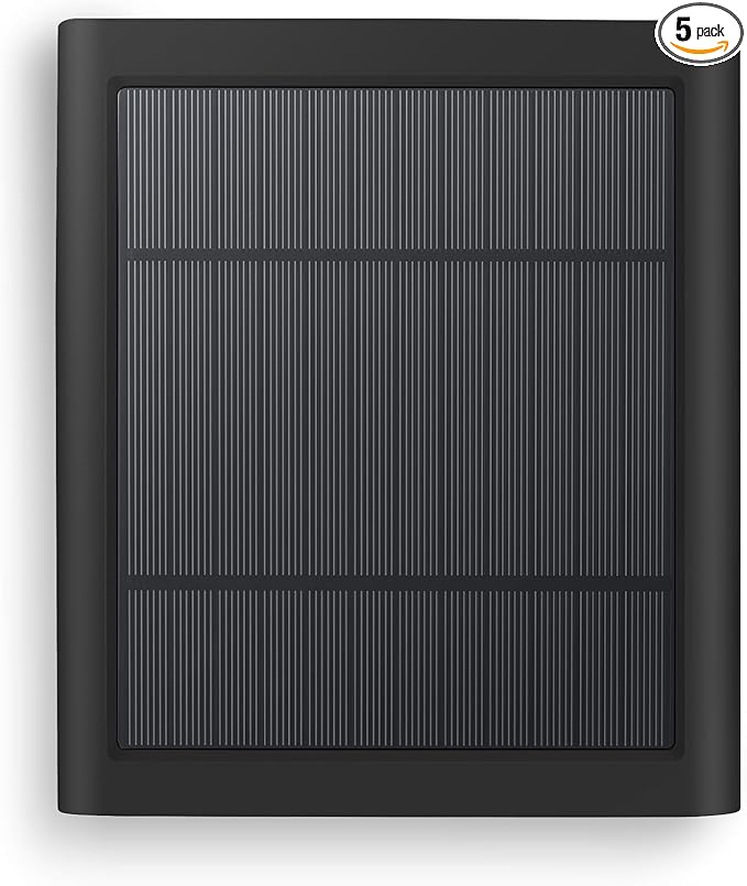 Paodekua 1 Pack 4W Solar Charger for Ring Spotlight & Stick Up Outdoor Cam, Black, High Efficiency, 10FT/3M Long Cable with USB-C to Ring Barrel Plug