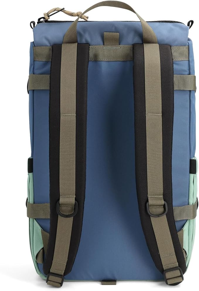 Topo Designs Rover Pack Classic - Laptop Tablet Daypack for Commutes, Day Trips, Hikes, Iconic Denver Design, PFAS-Free, Fair Trade, BlueSign Backpack (Stone Blue/Ash Green)