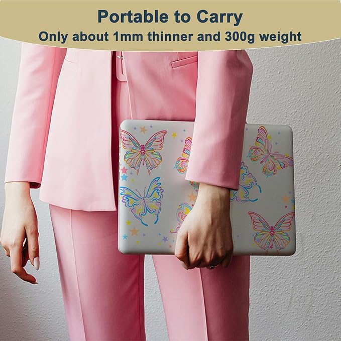 Case for New MacBook Pro 15 inch 2019 2018 2017 2016 Release (Model A1990 A1707),Anti-Fingerprint Hardshell Protective Case Cover & Keyboard Cover for Pro 15.3",Colorful Butterfly