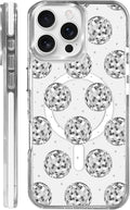 Case for iPhone 16 Pro,[Compatible with MagSafe],Disco Ball Grayish White Phone Case Design，for Women Girls Magnetic Clear Cover - Slim, Sleek, & Shockproof Protection