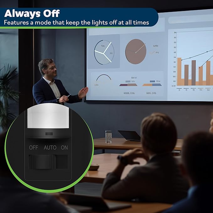 TOPGREENER in Wall PIR Motion Sensor Light Switch, Occupancy Sensor Switch, 𝐍𝐞𝐮𝐭𝐫𝐚𝐥 𝐖𝐢𝐫𝐞 𝐑𝐞𝐪𝐮𝐢𝐫𝐞𝐝, On/Off Override, 𝐒𝐢𝐧𝐠𝐥𝐞 𝐏𝐨𝐥𝐞, 4A, 500W, TSOS5-BKWP,Black,4 Pack