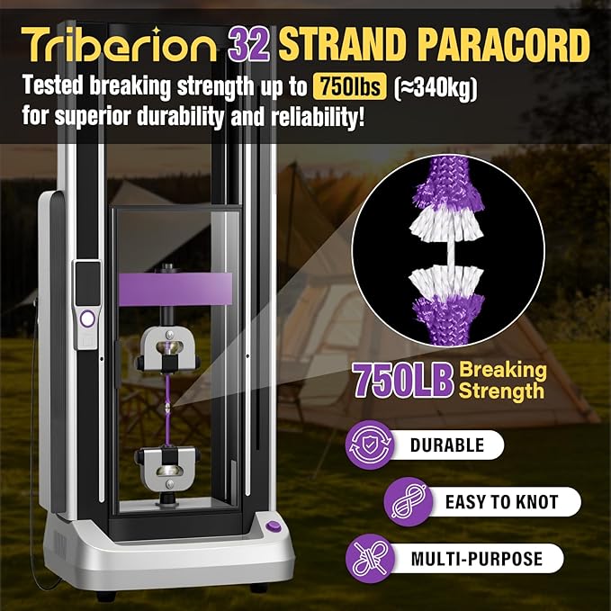 Paracord Rope 750 lb - 1000ft 5/32" Parachute Cord 4MM 12-Strand para Cord - Heavy Duty Spool String for Survival,Camping Gear, Survival Bracelet, Clothesline - Purple