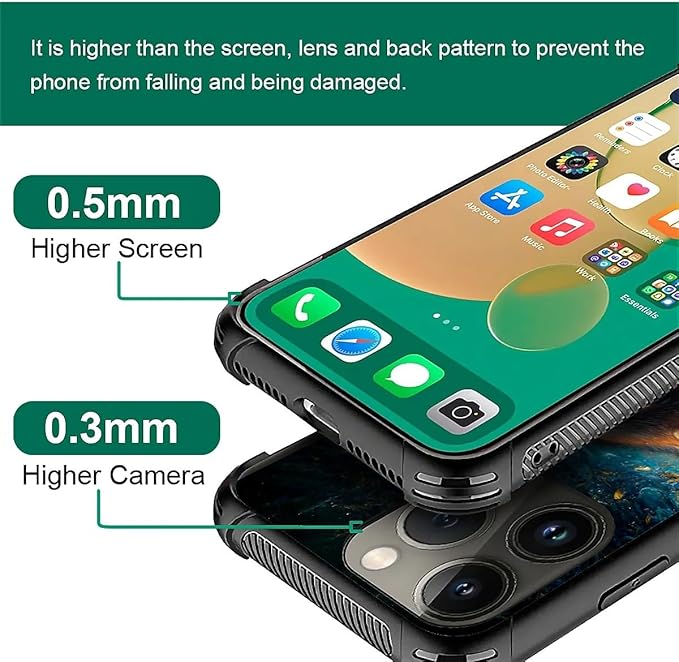 for iPhone 13 Pro Max Case, Star Cave Hungry Wolf Pattern Graphic Design Girl Boy Soft Silicone Hard Acrylic Shock Protection for iPhone 13 Pro Max