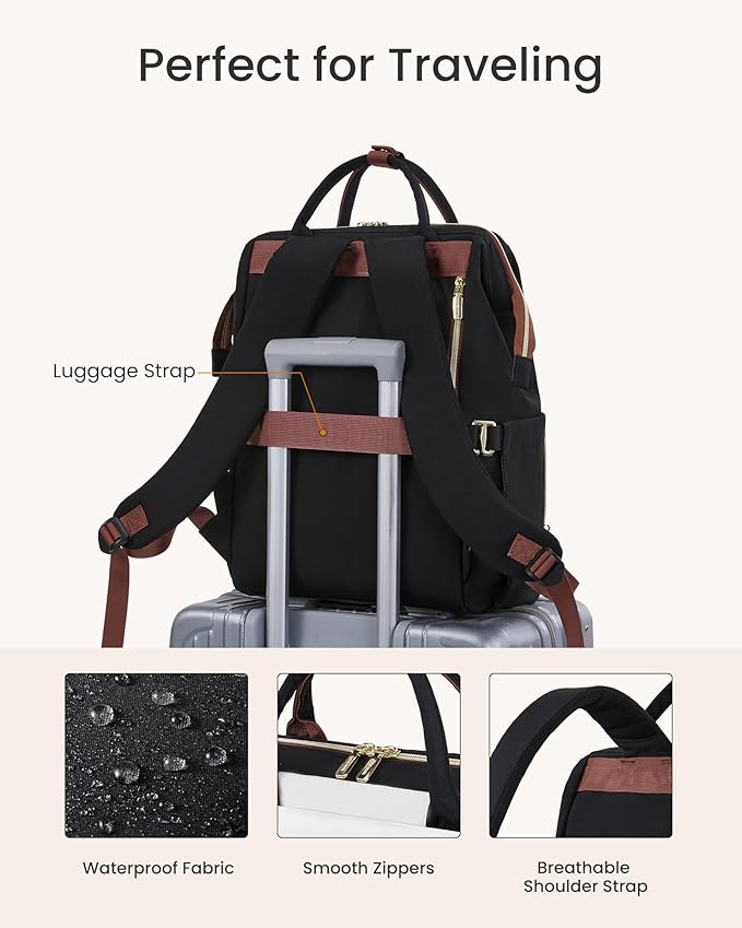 LOVEVOOK Laptop Backpack for Women with Giant Tumbler Holder Pocket, 17.3 inch Travel Work Bag Purse for Nurse Teacher, Waterproof Casual Daypack Bookbag for College Business