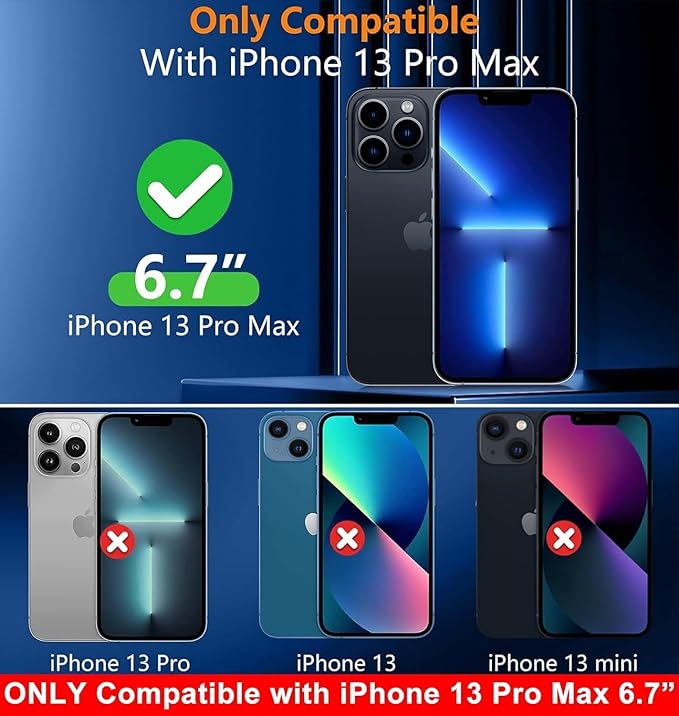 SPIDERCASE Only Designed for iPhone 13 Pro Max Case Waterproof, Built-in Lens & Screen Protector, Full Heavy Duty Protection, 12FT Military Shockproof, Dustproof, Anti-Scratched Phone Case,Black