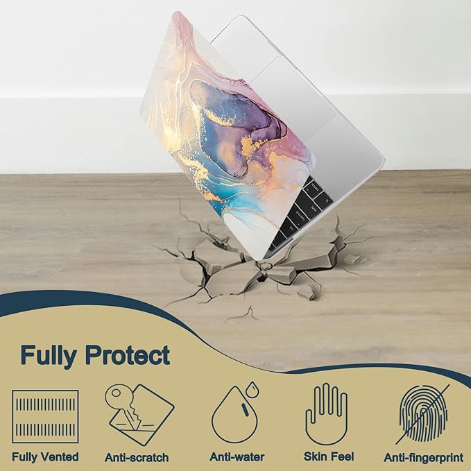 Case for New MacBook Pro 16 inch M4 M3 M2 M1 Pro/Max 2025-2021 Release (Model A2485 A2780 A2991 A3186 A3403),Snap Case Protective Laptop Cover & Keyboard Cover,Pink Marble